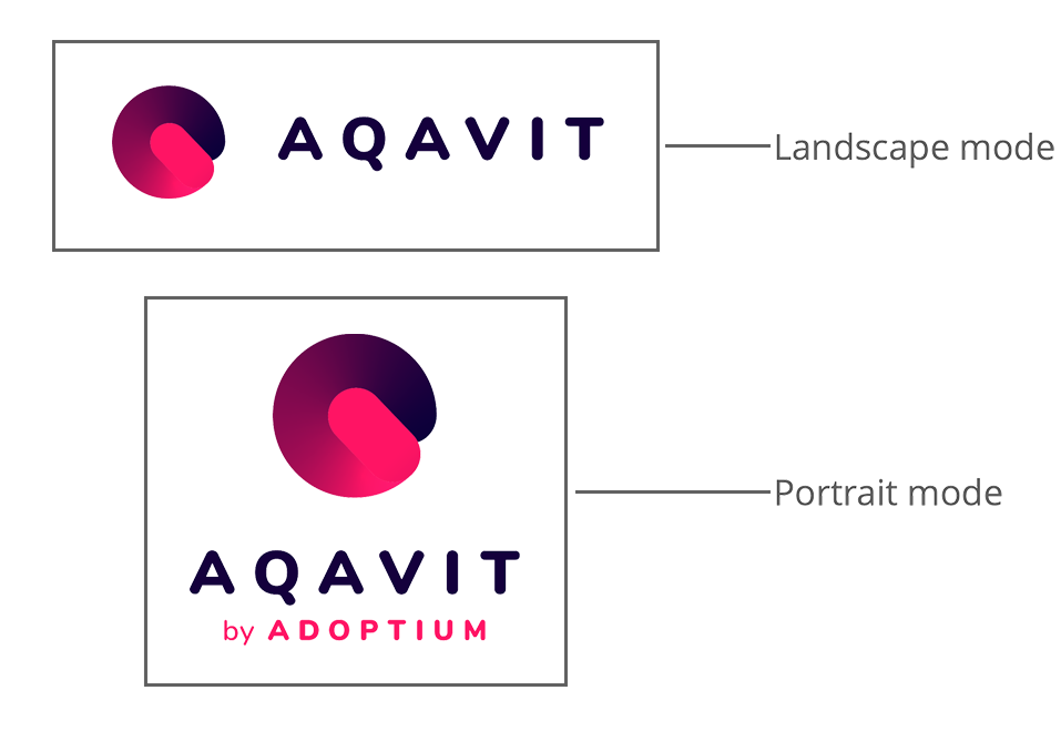 AQAvit logo in landscape and portrait mode