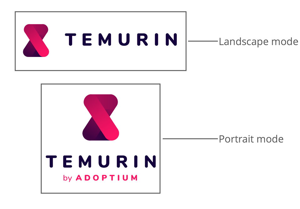 Temurin logo in landscape and portrait mode